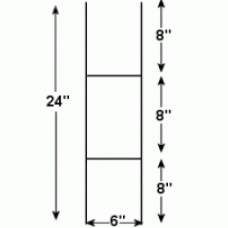 10" W x 24" H Economy Stake, Silver, 8" Prongs